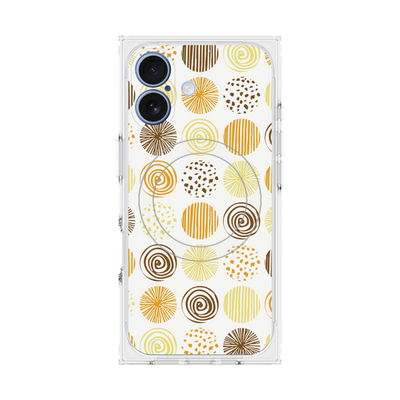 Premium Square Case with MagSafe［ Nordic Circle - Orange ］