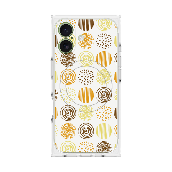 Premium Square Case with MagSafe［ Nordic Circle - Orange ］