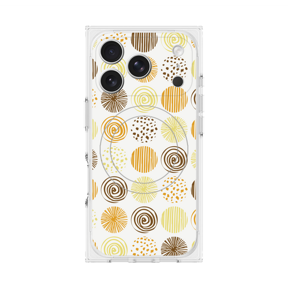 Premium Square Case with MagSafe［ Nordic Circle - Orange ］