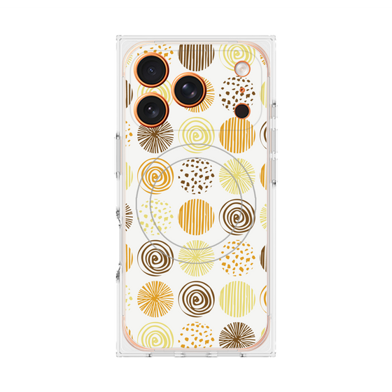 Premium Square Case with MagSafe［ Nordic Circle - Orange ］