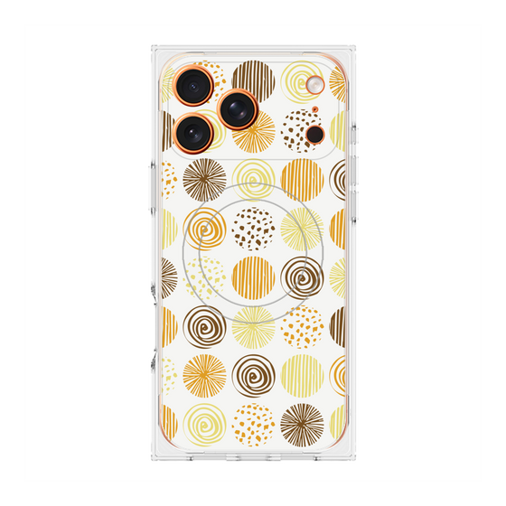 Premium Square Case with MagSafe［ Nordic Circle - Orange ］