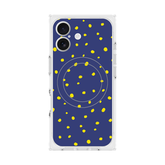 Premium Square Case with MagSafe［ Drawing Dot - Navy ］