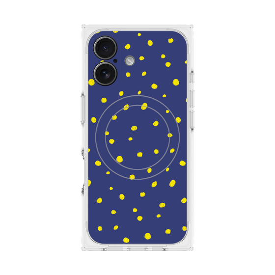 Premium Square Case with MagSafe［ Drawing Dot - Navy ］