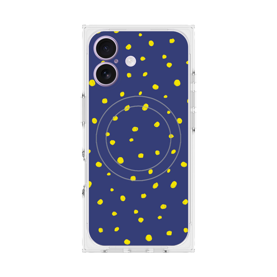 Premium Square Case with MagSafe［ Drawing Dot - Navy ］