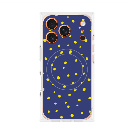 Premium Square Case with MagSafe［ Drawing Dot - Navy ］