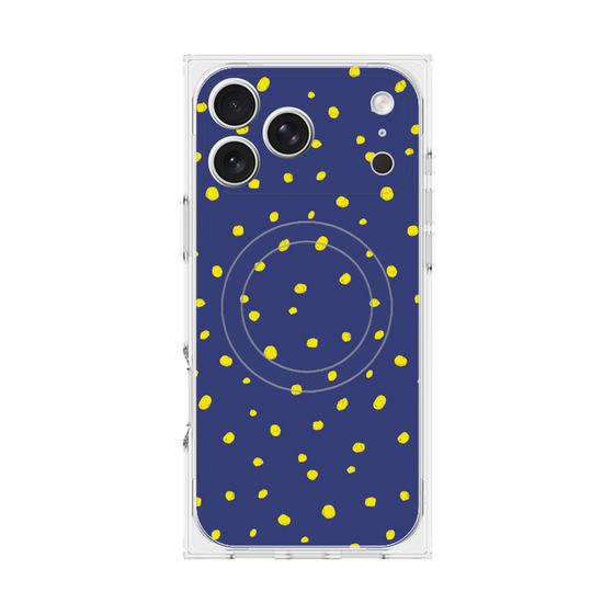 Premium Square Case with MagSafe［ Drawing Dot - Navy ］