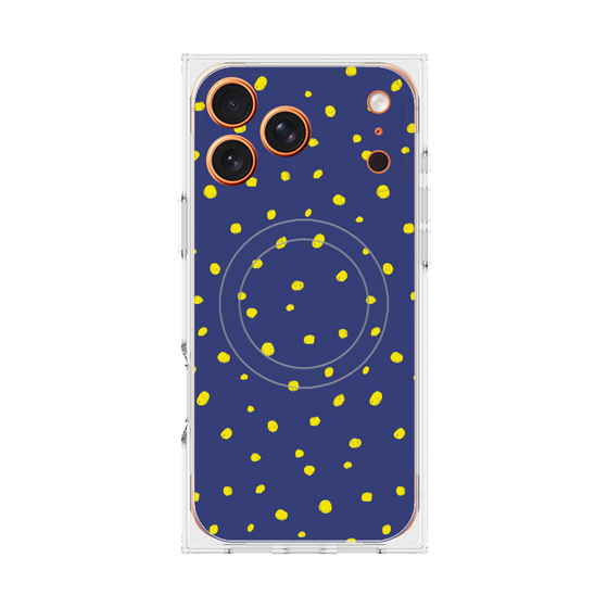 Premium Square Case with MagSafe［ Drawing Dot - Navy ］