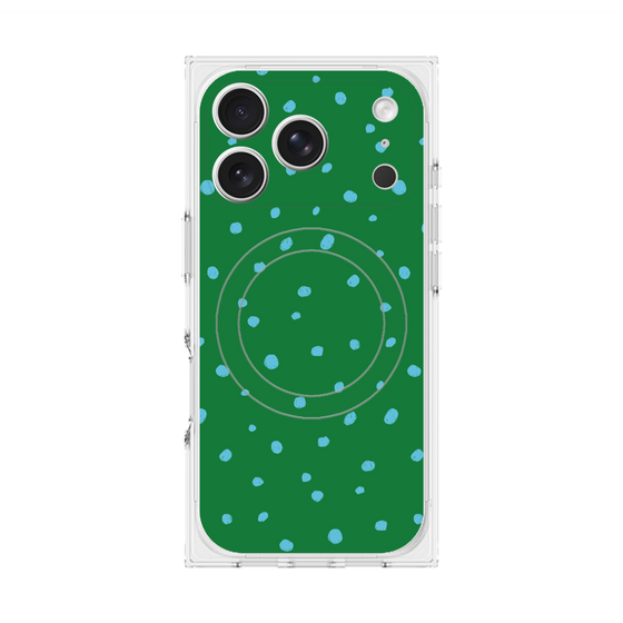 Premium Square Case with MagSafe［ Drawing Dot - Green ］