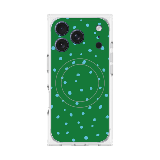 Premium Square Case with MagSafe［ Drawing Dot - Green ］