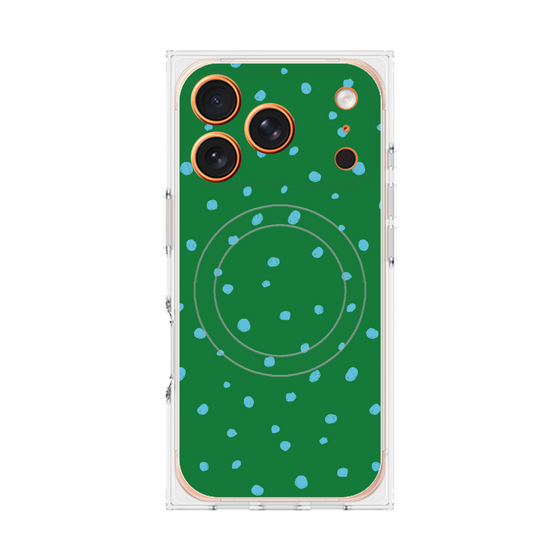 Premium Square Case with MagSafe［ Drawing Dot - Green ］