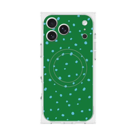 Premium Square Case with MagSafe［ Drawing Dot - Green ］