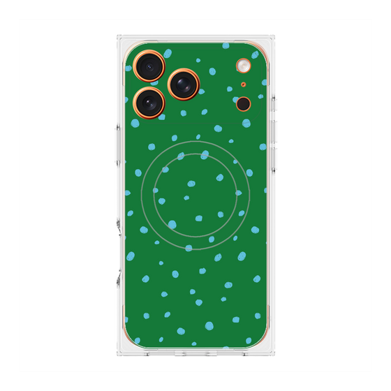 Premium Square Case with MagSafe［ Drawing Dot - Green ］