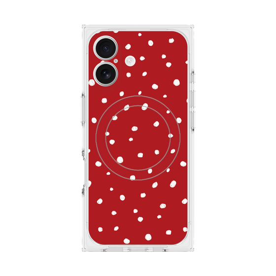 Premium Square Case with MagSafe［ Drawing Dot - Red ］