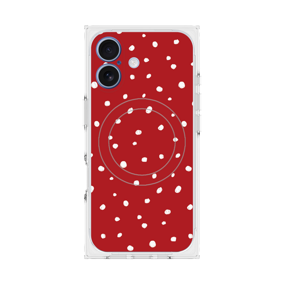 Premium Square Case with MagSafe［ Drawing Dot - Red ］