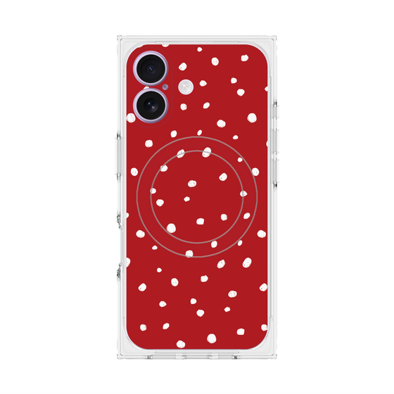 Premium Square Case with MagSafe［ Drawing Dot - Red ］