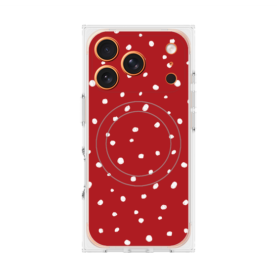 Premium Square Case with MagSafe［ Drawing Dot - Red ］