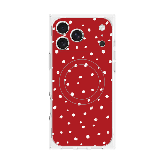 Premium Square Case with MagSafe［ Drawing Dot - Red ］