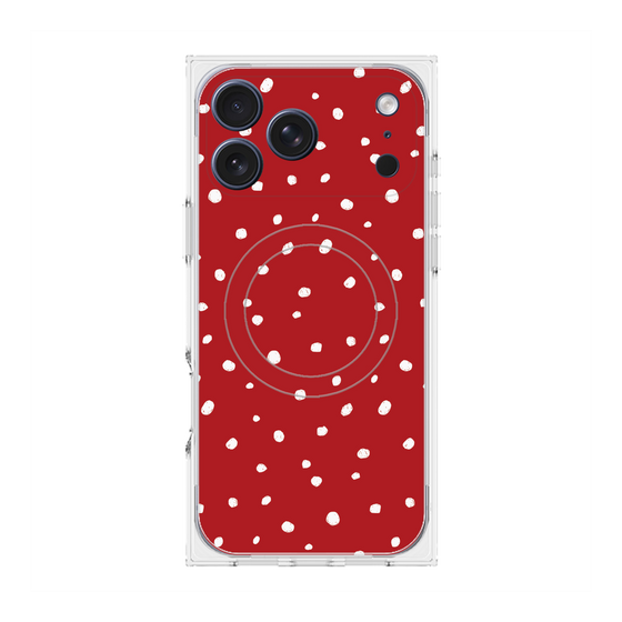Premium Square Case with MagSafe［ Drawing Dot - Red ］