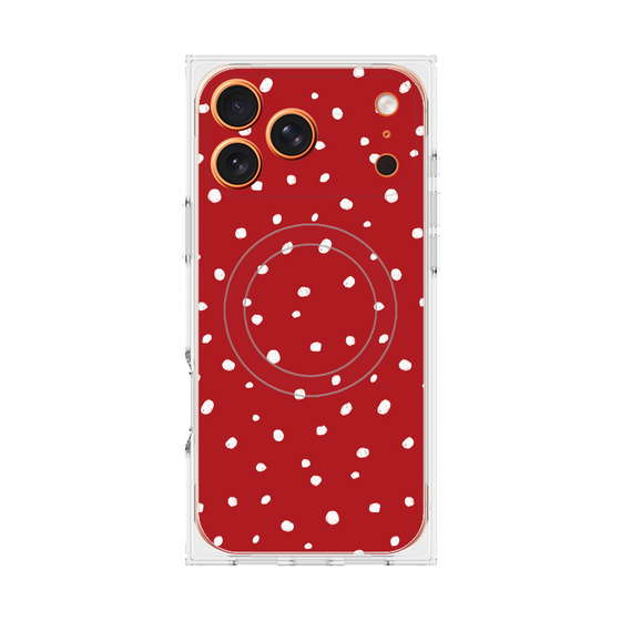 Premium Square Case with MagSafe［ Drawing Dot - Red ］