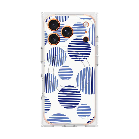 Premium Square Case with MagSafe［ Nordic Dot - Blue ］