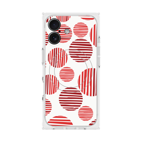 Premium Square Case with MagSafe［ Nordic Dot - Red ］