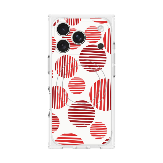 Premium Square Case with MagSafe［ Nordic Dot - Red ］