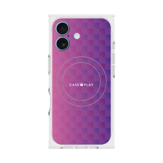 Premium Square Case with MagSafe［ CASEPLAY Check - Purple ］