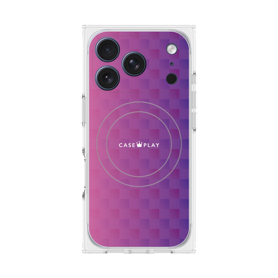 Premium Square Case with MagSafe［ CASEPLAY Check - Purple ］