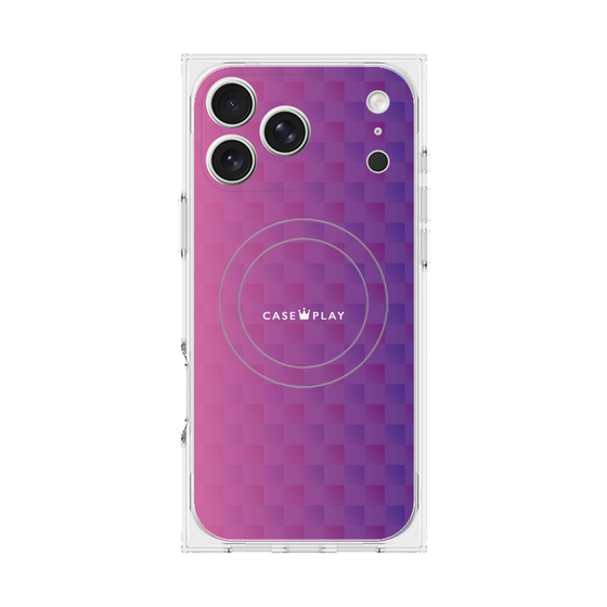 Premium Square Case with MagSafe［ CASEPLAY Check - Purple ］