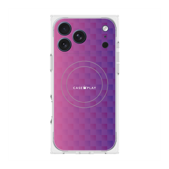 Premium Square Case with MagSafe［ CASEPLAY Check - Purple ］