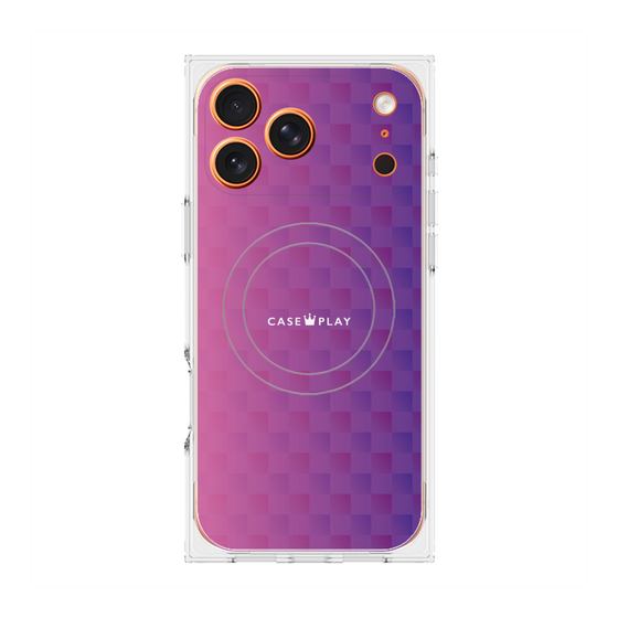 Premium Square Case with MagSafe［ CASEPLAY Check - Purple ］