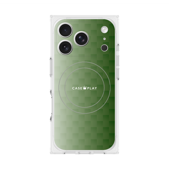 Premium Square Case with MagSafe［ CASEPLAY Check - Green ］
