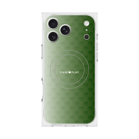 Premium Square Case with MagSafe［ CASEPLAY Check - Green ］