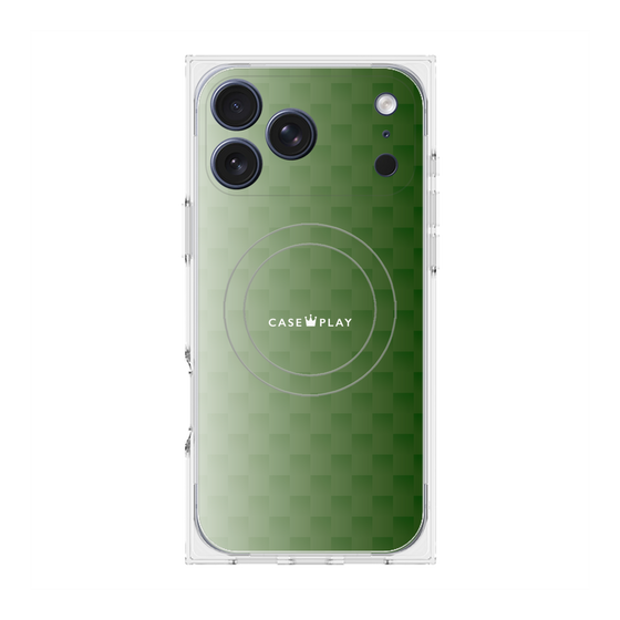 Premium Square Case with MagSafe［ CASEPLAY Check - Green ］