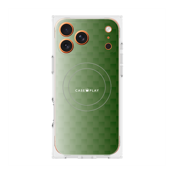 Premium Square Case with MagSafe［ CASEPLAY Check - Green ］