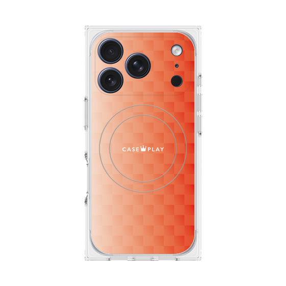Premium Square Case with MagSafe［ CASEPLAY Check - Orange ］