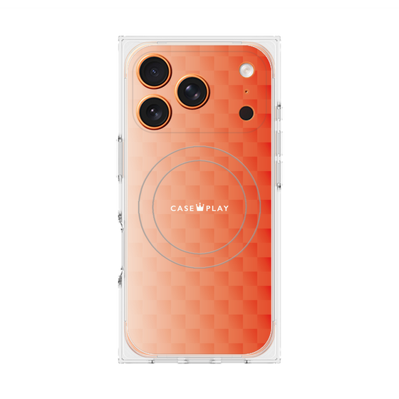 Premium Square Case with MagSafe［ CASEPLAY Check - Orange ］