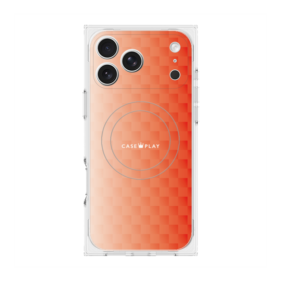 Premium Square Case with MagSafe［ CASEPLAY Check - Orange ］