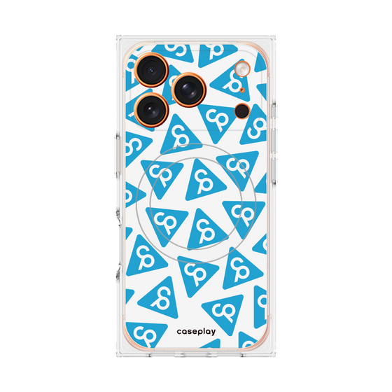 Premium Square Case with MagSafe［ Original - CASEPLAY Logo Mark - Light Blue ］