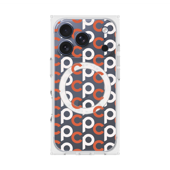 Premium Square Case with MagSafe［ Original - CASEPLAY Initial All-over Pattern - Orange ］