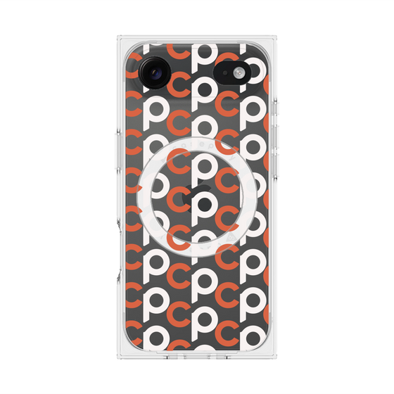 Premium Square Case with MagSafe［ Original - CASEPLAY Initial All-over Pattern - Orange ］