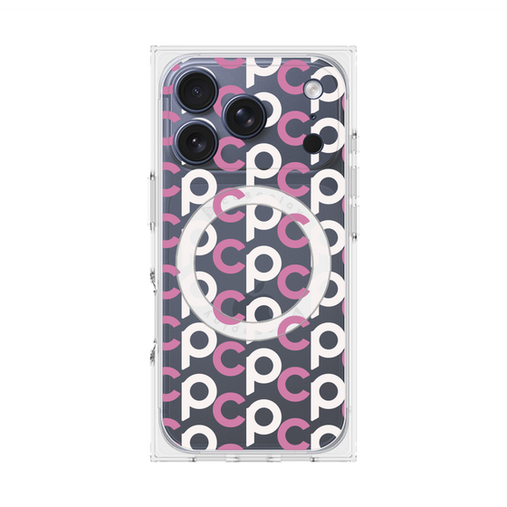 Premium Square Case with MagSafe［ Original - CASEPLAY Initial All-over Pattern - Pink ］