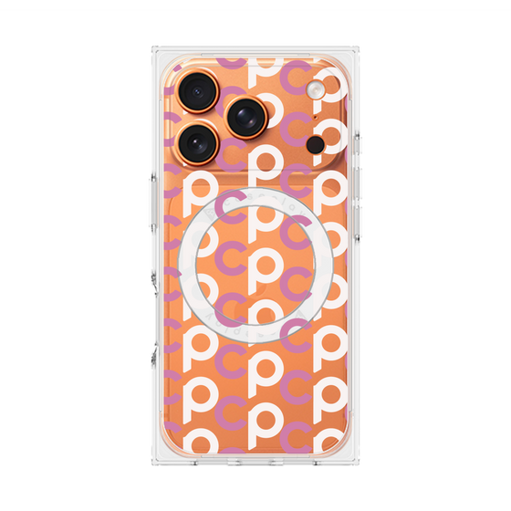 Premium Square Case with MagSafe［ Original - CASEPLAY Initial All-over Pattern - Pink ］