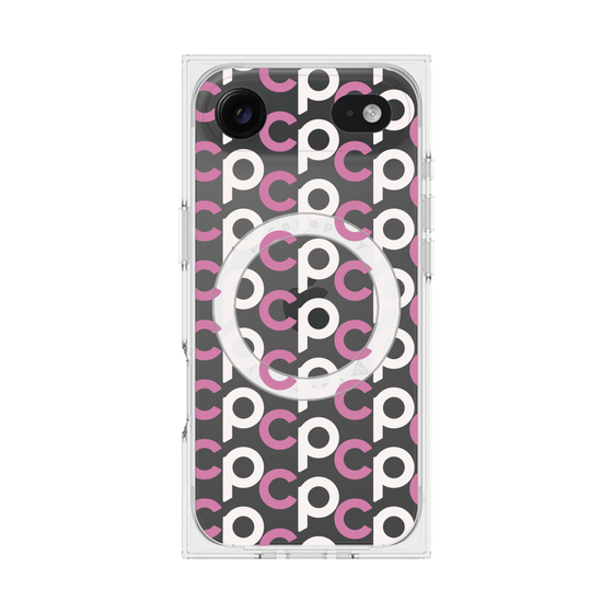 Premium Square Case with MagSafe［ Original - CASEPLAY Initial All-over Pattern - Pink ］