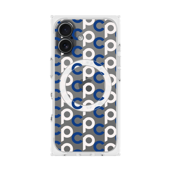 Premium Square Case with MagSafe［ Original - CASEPLAY Initial All-over Pattern - Navy ］