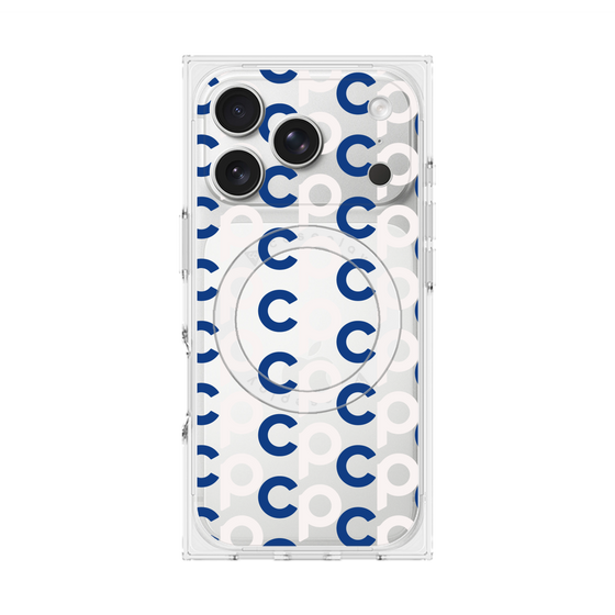 Premium Square Case with MagSafe［ Original - CASEPLAY Initial All-over Pattern - Navy ］