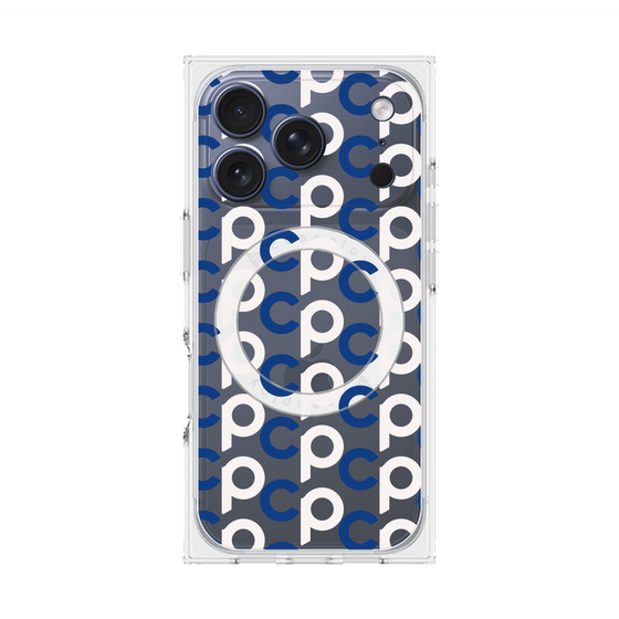 Premium Square Case with MagSafe［ Original - CASEPLAY Initial All-over Pattern - Navy ］