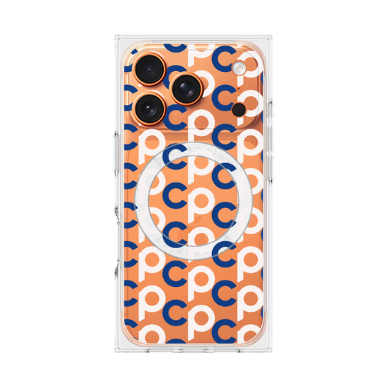 Premium Square Case with MagSafe［ Original - CASEPLAY Initial All-over Pattern - Navy ］