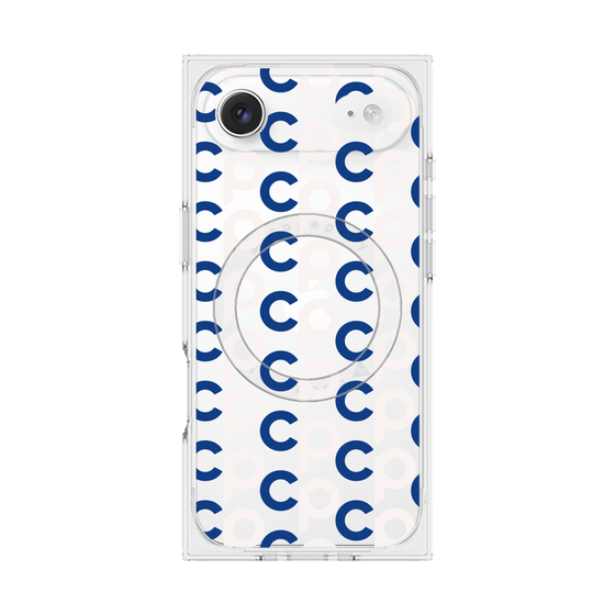 Premium Square Case with MagSafe［ Original - CASEPLAY Initial All-over Pattern - Navy ］