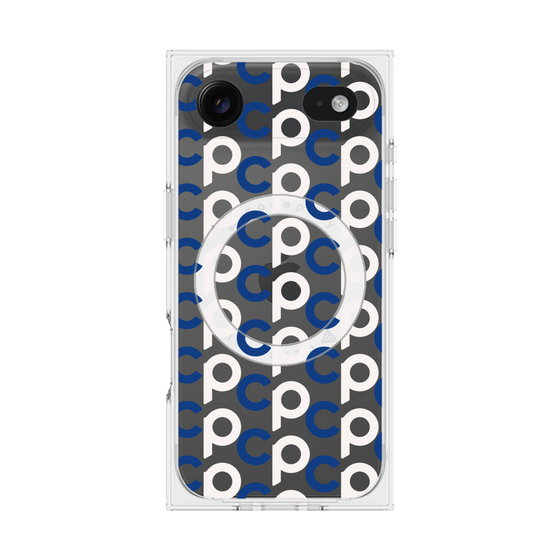 Premium Square Case with MagSafe［ Original - CASEPLAY Initial All-over Pattern - Navy ］